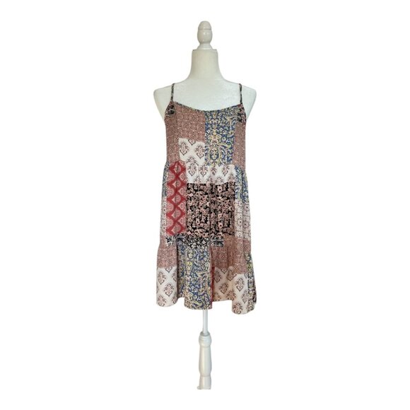 Altar’d State Patchwork Boho Mini Dress – Size Large - Picture 3 of 6